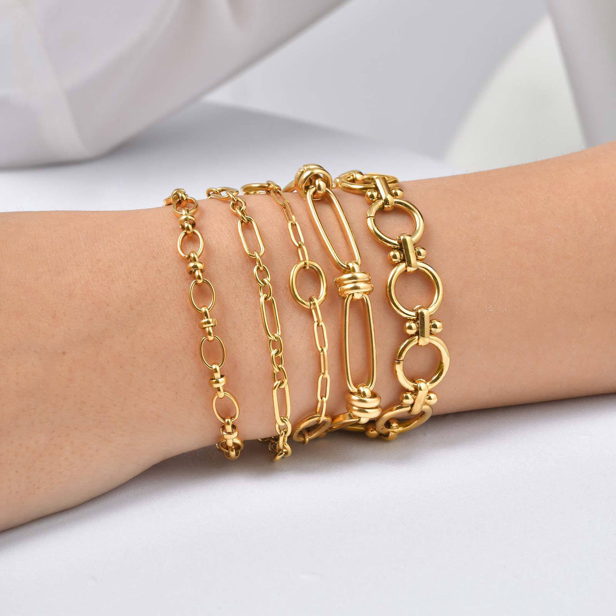 Korean Simple Handmade Chain Stainless Steel Bracelet Unisex