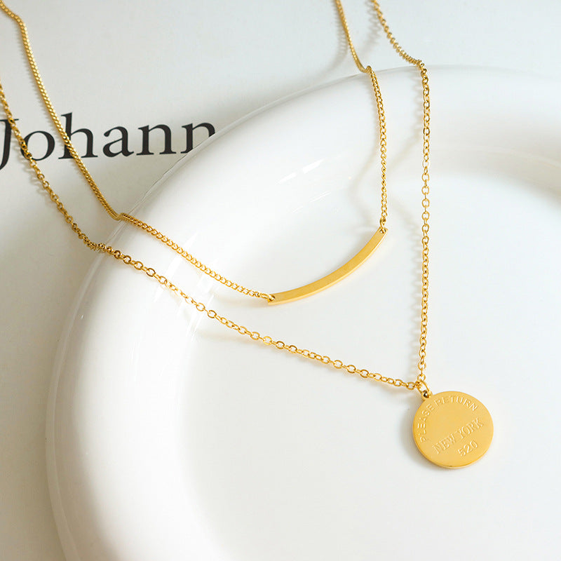 Chic Smiling Pendant Double Layer Necklace for Women