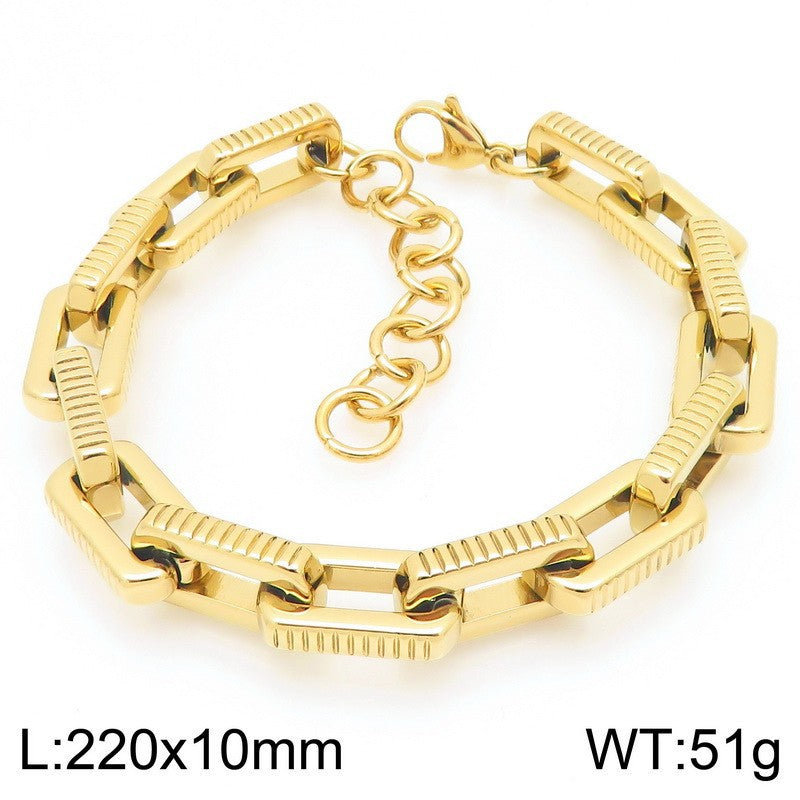 Planderful Hip Hop Locomotive Bracelet For Men Adjustable