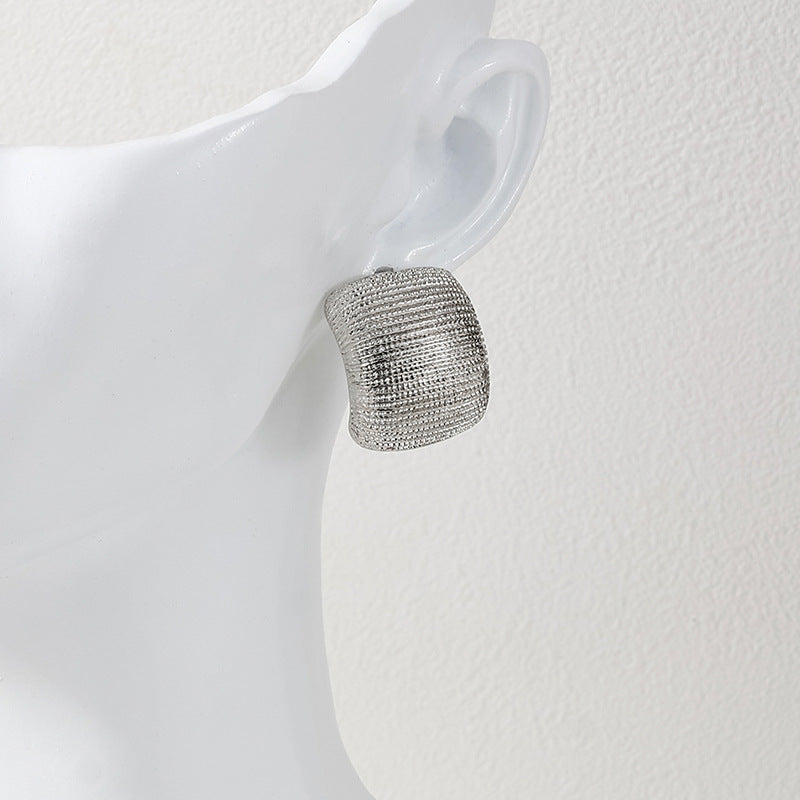 Luxurious European & American High-End Metal Texture Nail Earrings