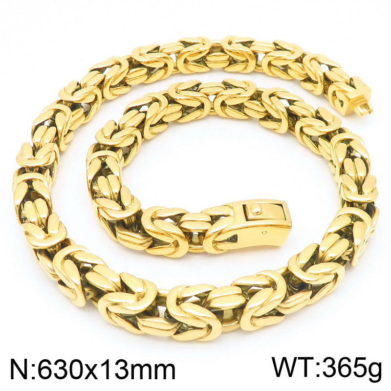 Planderful Men Titanium Steel Necklace Retro Imperial Chain