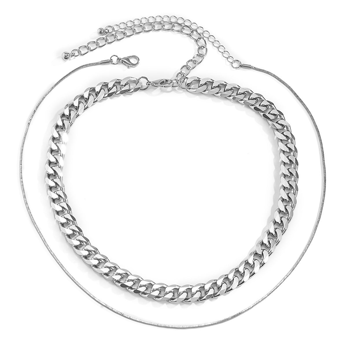 Planderful Vienna Verve Layered Personalized Cross Necklace For Women With Hollow Cross And Mix Match Fine Snake Chain
