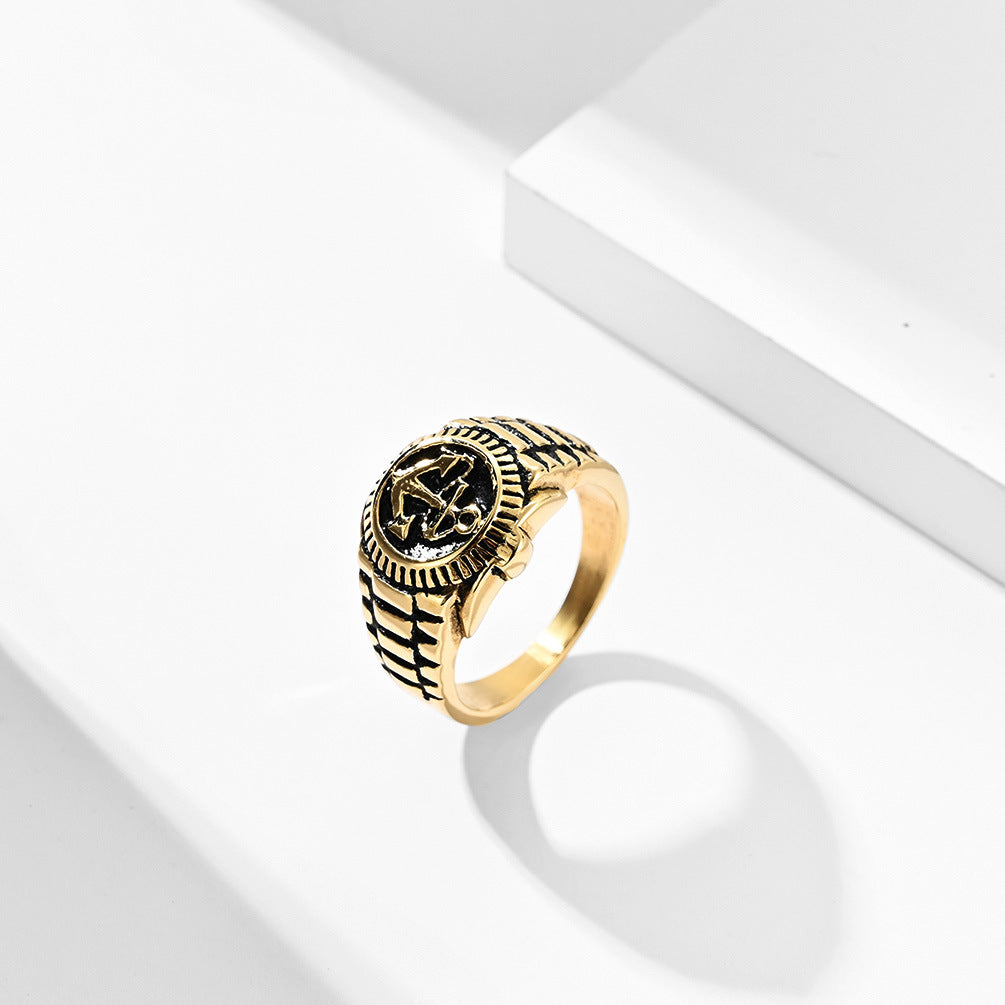 Stainless Steel Boat Anchor Men's Ring – & Antique Stainless Steel