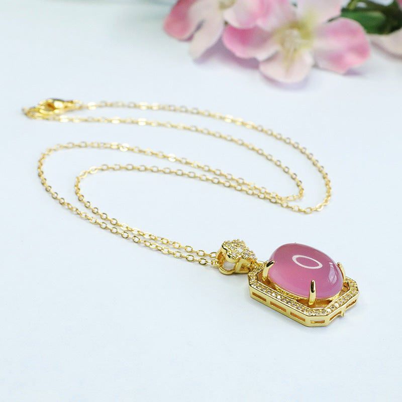 Chalcedony Zircon Sterling Silver Necklace