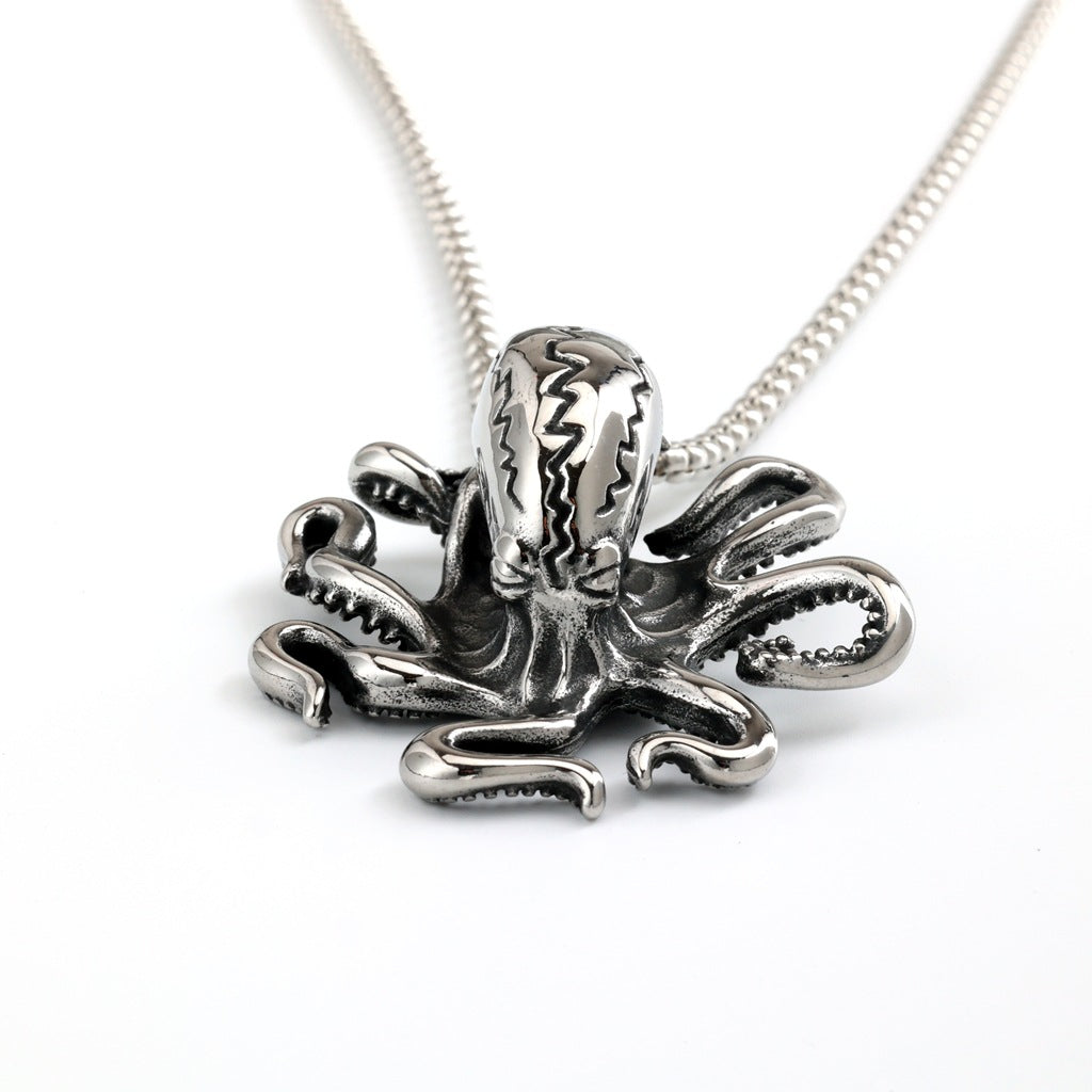 Punk Octopus Stainless Steel Men's Pendant Necklace