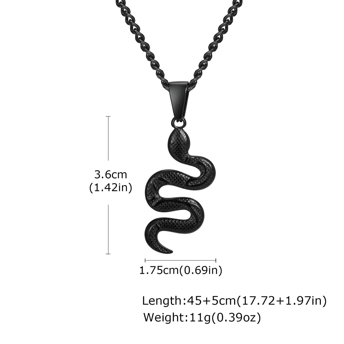 Sculpted Snake Pendant Necklace — 3 Finishes