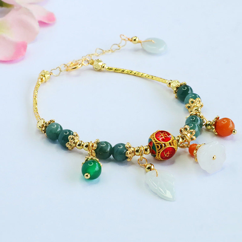 Blue Water Jadeite Enamel Bracelet