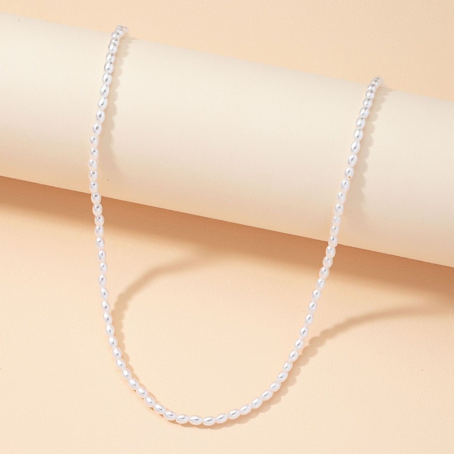 European and American Retro Pearl Necklace with Irregular Charms and Cross Pendant