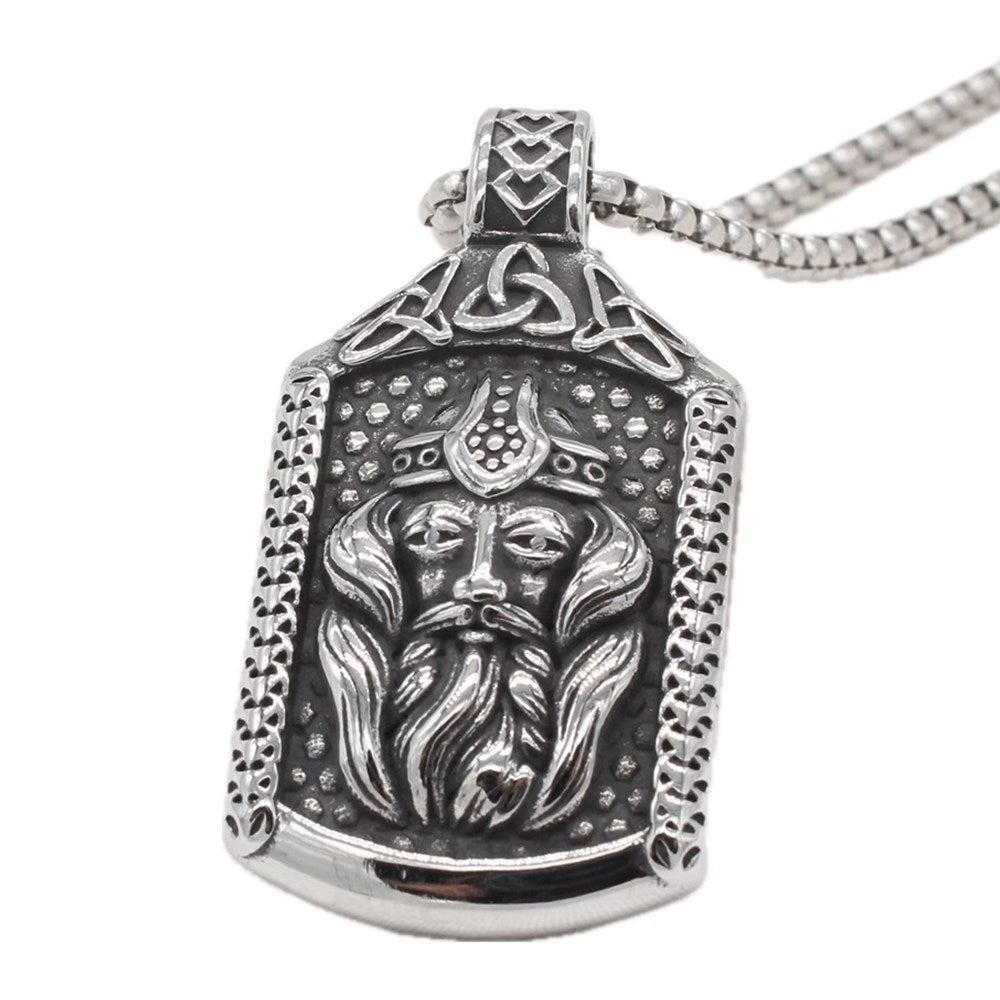 Planderful Norse Legacy – European and American Retro Nordic Viking Men's Titanium Steel Pendant Necklace
