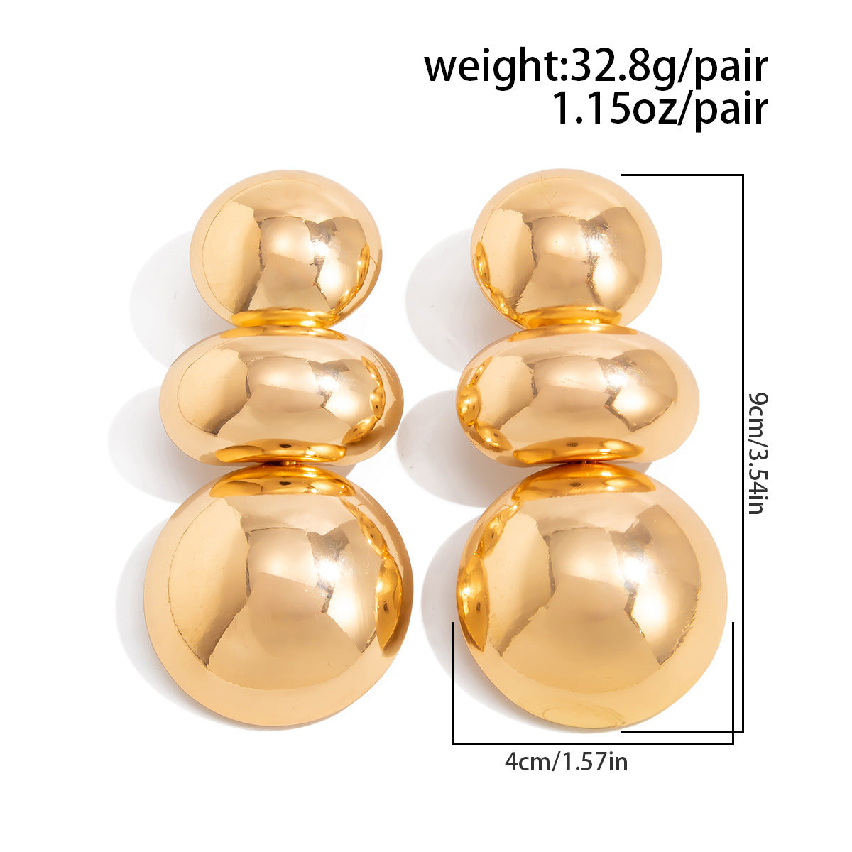 Planderful Vienna Verve Geometric Statement Earrings for Women Irregular Pleated Metal Jewelry