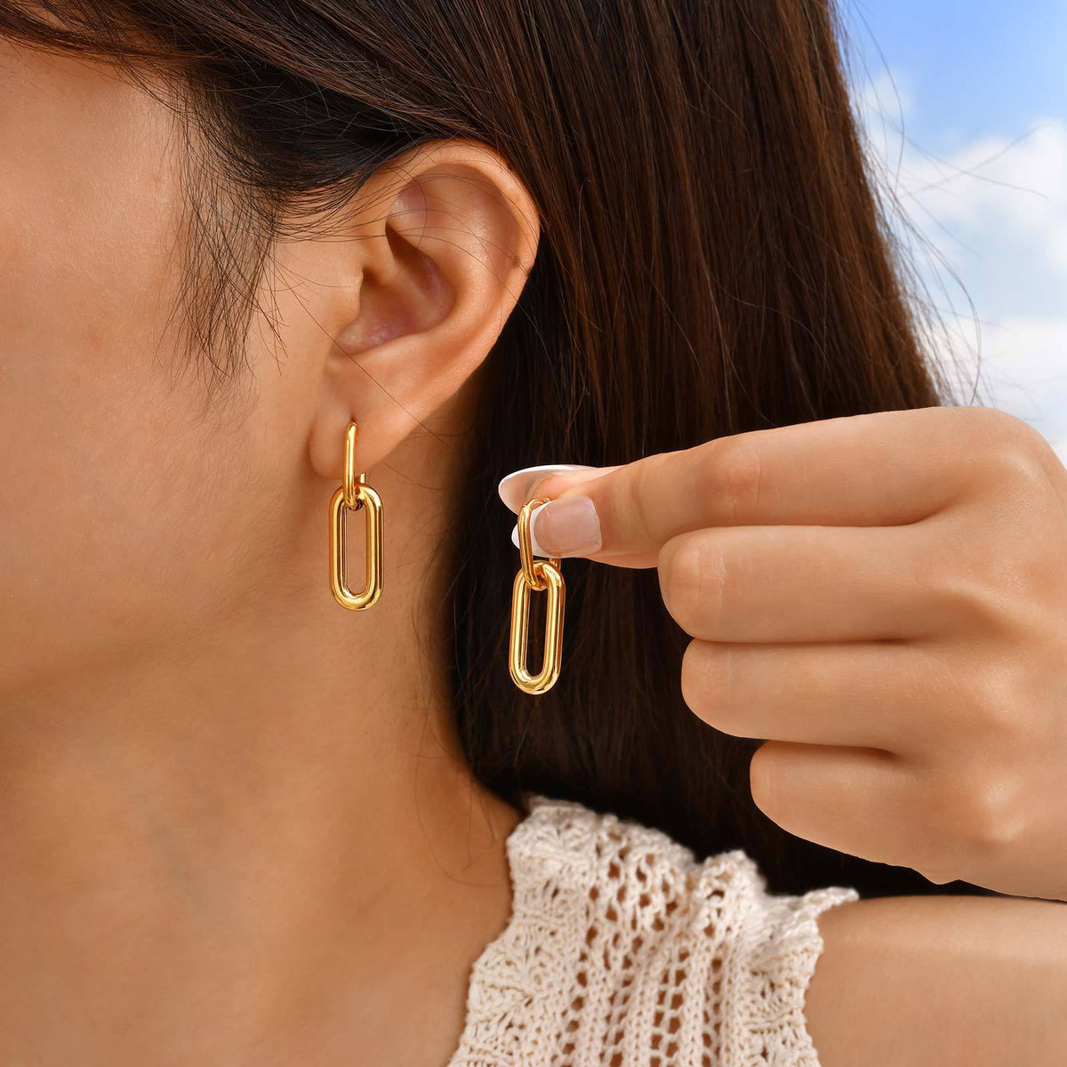 Stainless Steel Geometric Earrings