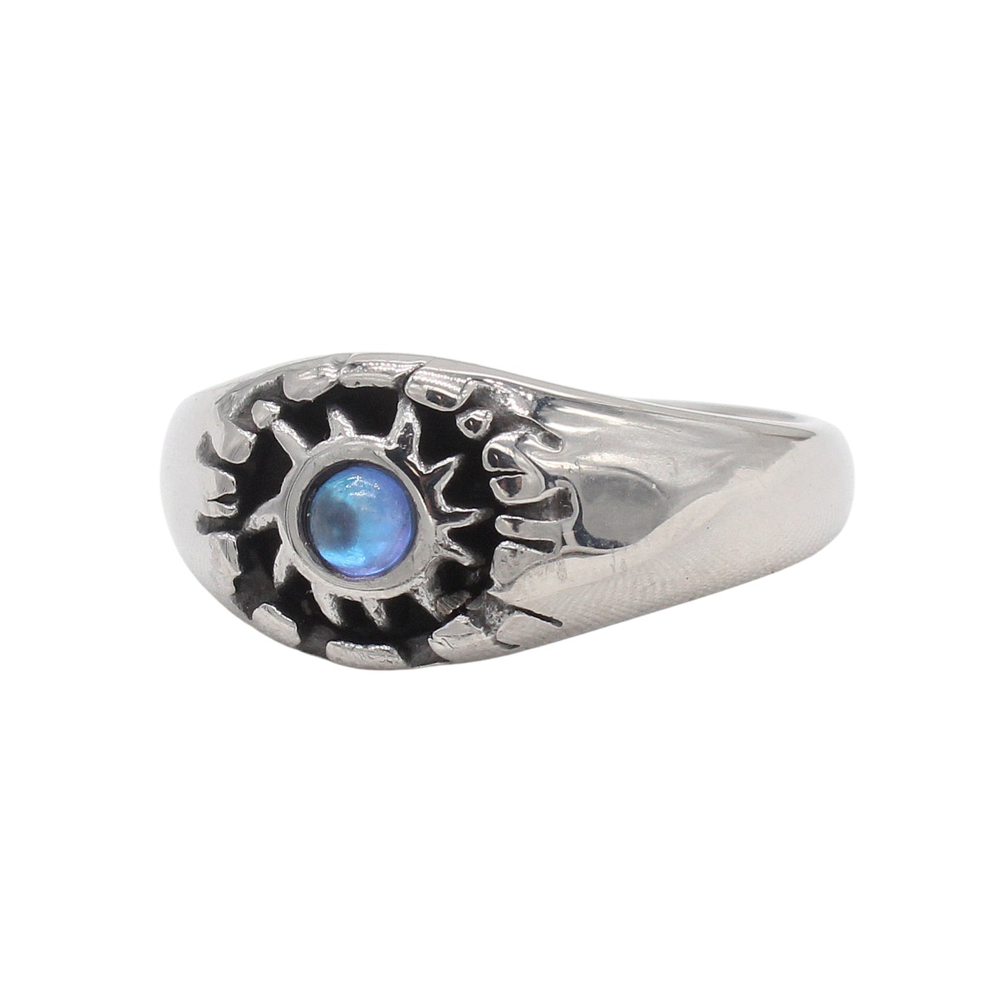 Planderful Jewelry Vintage Sun Design Titanium Steel Ring For Men Women Sizes 7 Through 11