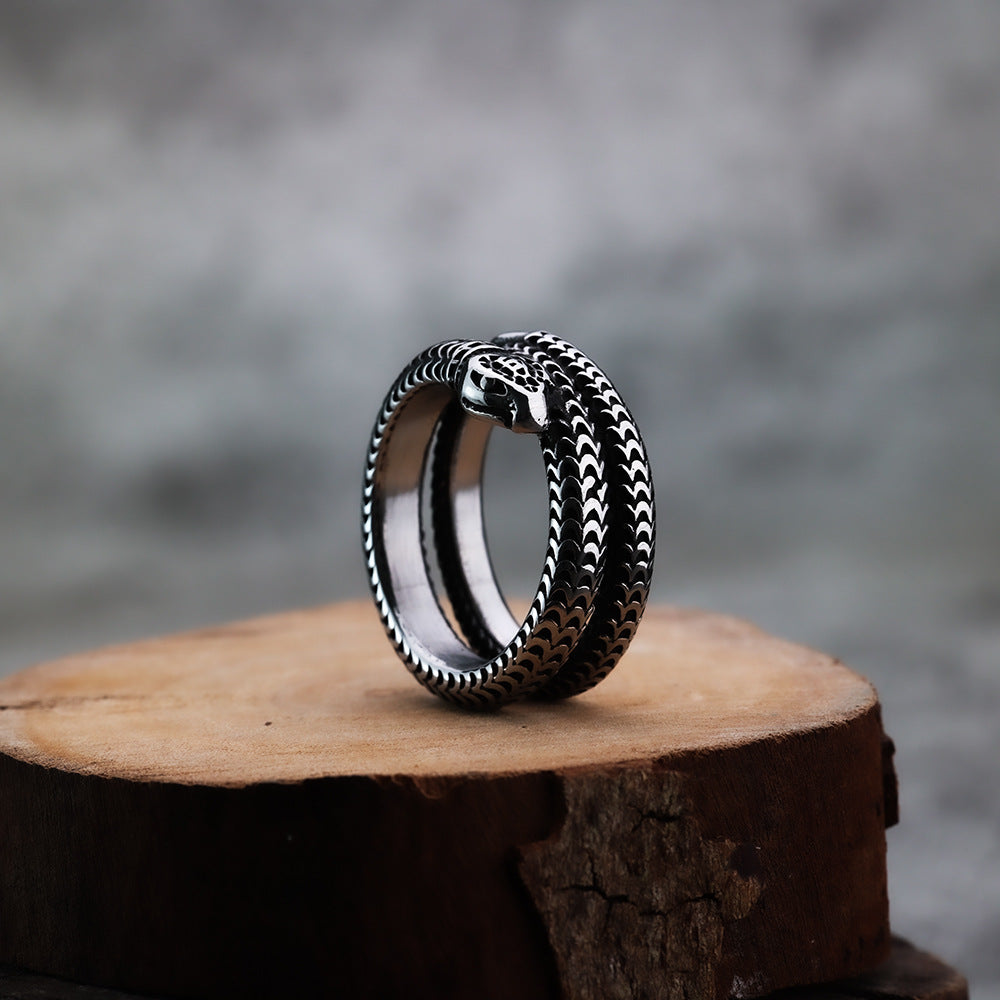 European And American Style Fashion Ring Snake Design For Men