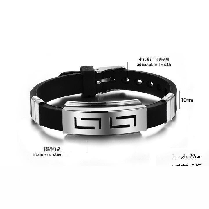 Planderful Everyday Genie Silicone Stainless Steel Sports Bracelet Korean Edition Cross Unisex For Him And Her