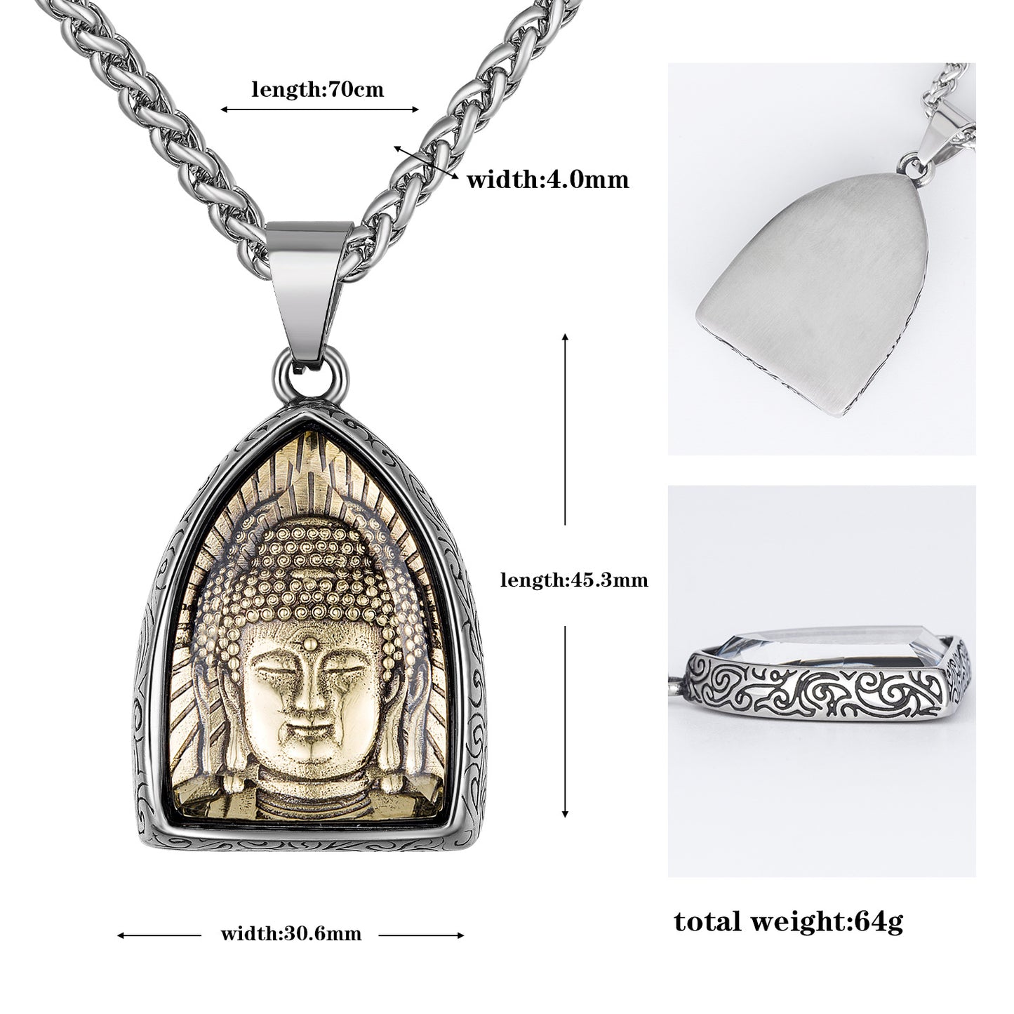 Steel Necklace – Vintage Eight Patron Saints Natal Amulet Zodiac Pendant For Boys