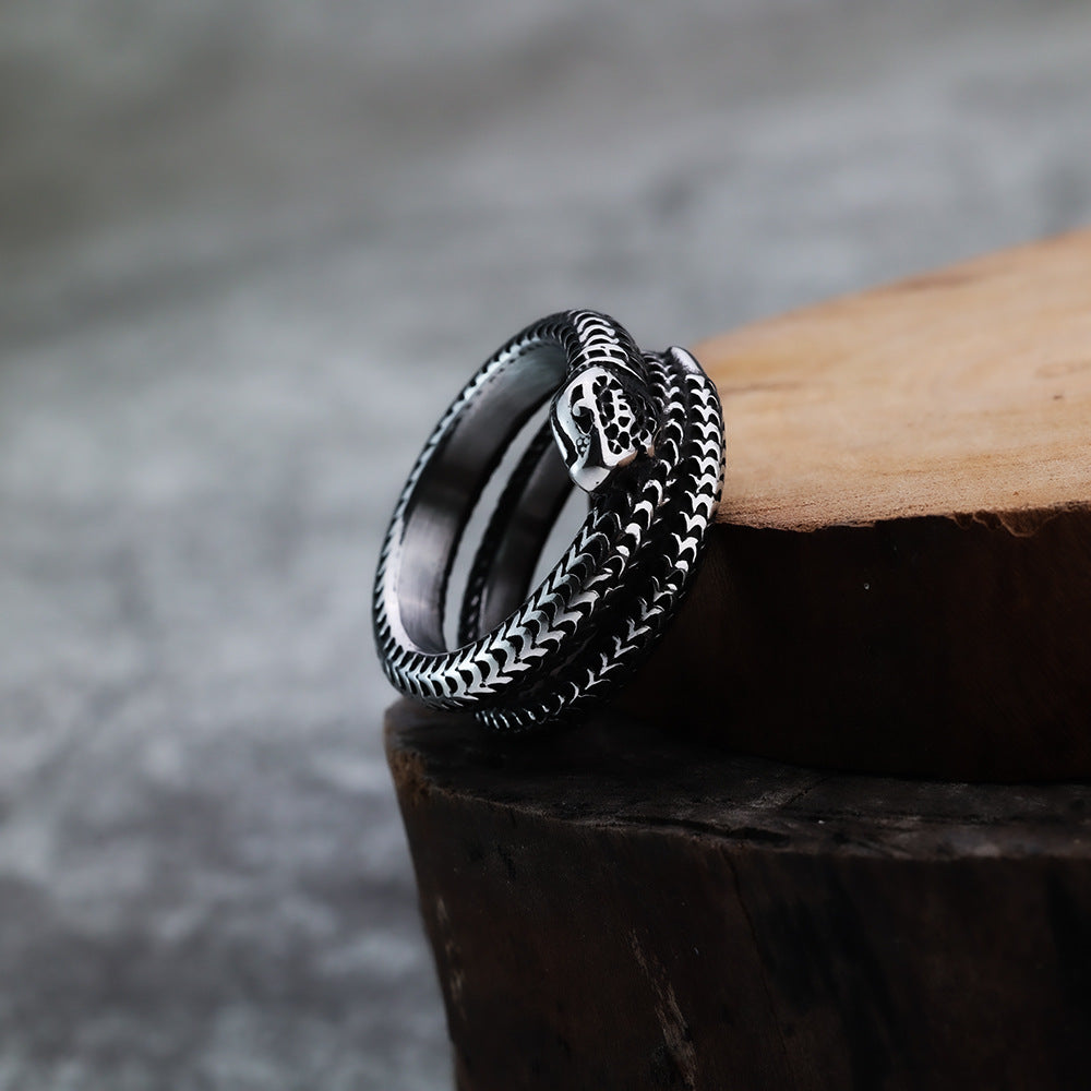 European And American Style Fashion Ring Snake Design For Men