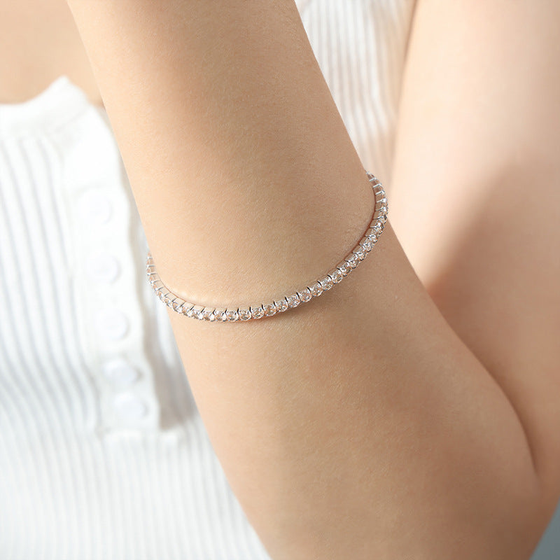 Luxurious Zircon-Adorned Titanium Steel Gold-Plated Bracelet for Women