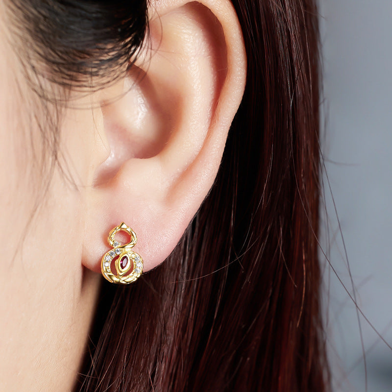 Planderful Shop S925 Sterling Silver Zircon Stud Earrings Necklace Set For Stylish Girls Light Luxury Summer Jewelry