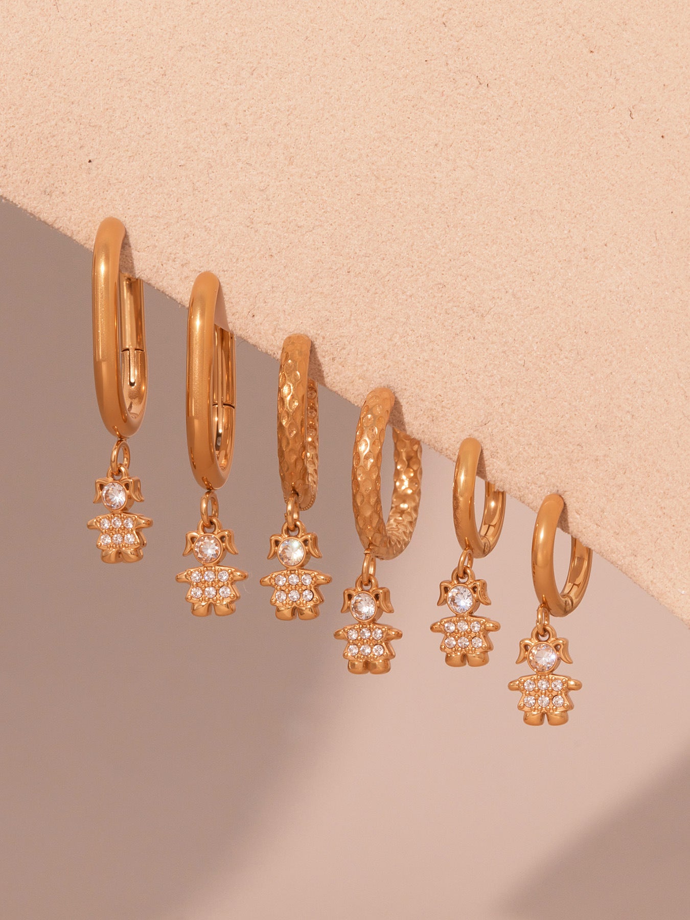 Planderful Little Prince Zircon Earrings Stainless Steel Women