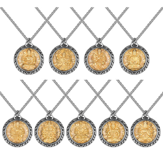 Steel Necklace – Vintage Patron Saints Men's Necklace With Retro Eight Saints Motif And Everyday Jewelry By Planderful