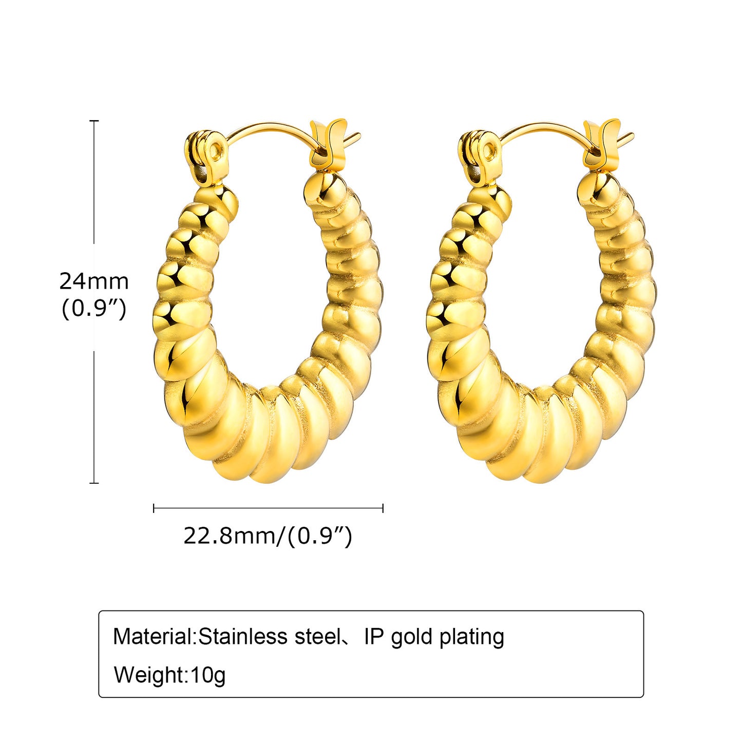 European And American Cross-Border Jewelry Golden Bamboo Earrings