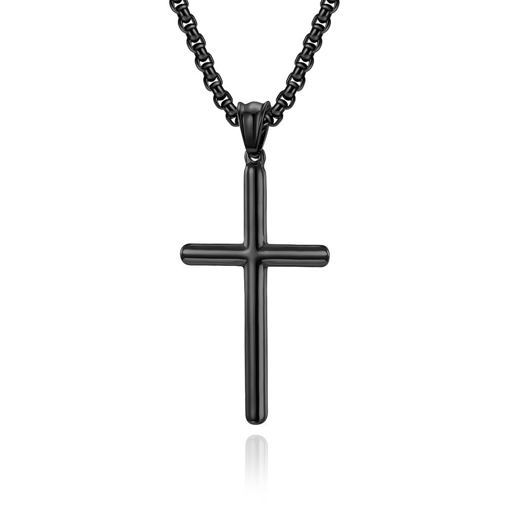 Cold Neutral European and American Titanium Steel Cross Necklace
