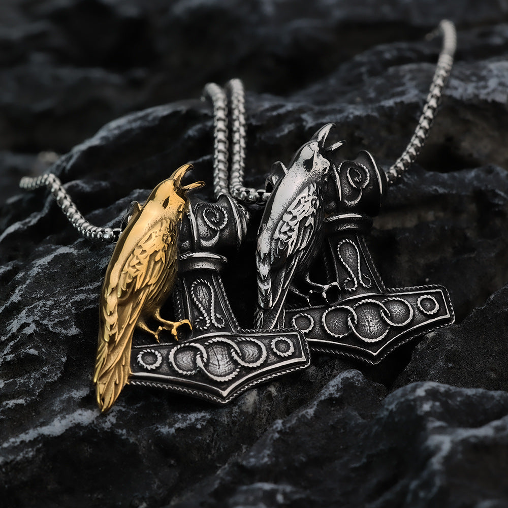 Vintage Viking Anchor Stainless Steel Pendant Necklace