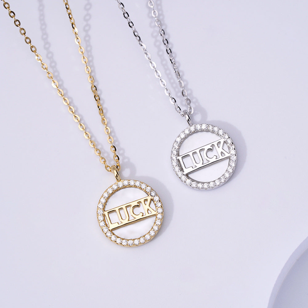 S925 Sterling Silver Necklace Women's Lucky Pendant Chain