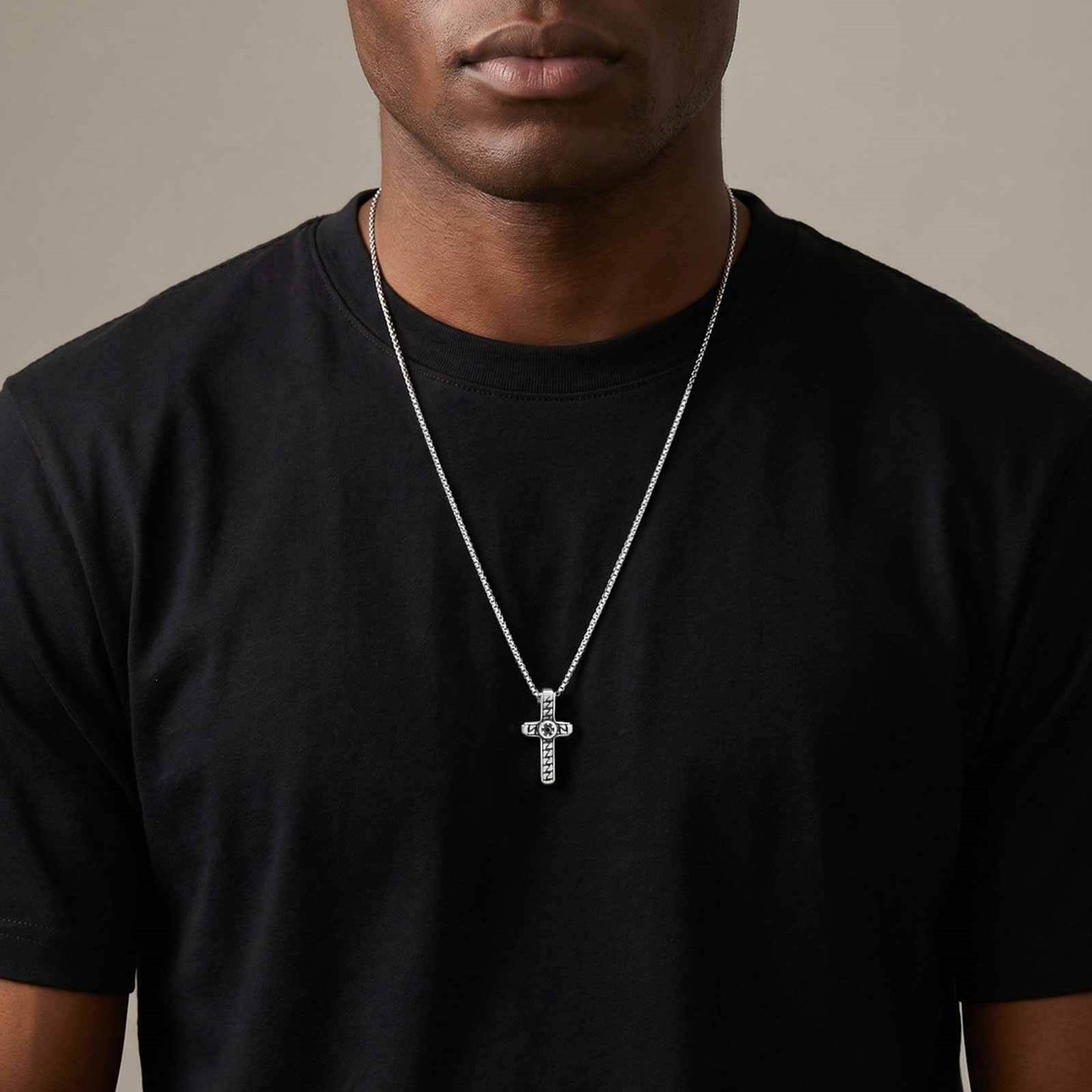 Stainless Steel Cross Pendant – Religious Style Daily Cool Hip Hop Necklace