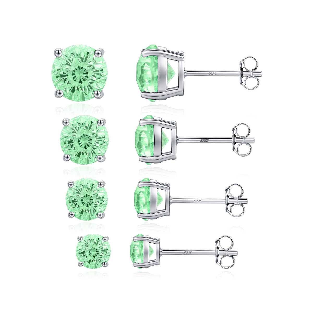 925 Sterling Silver Paraiba-Color Fireworks-Cut Earrings