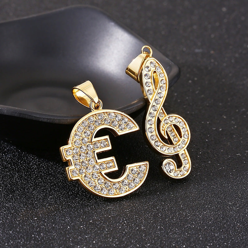 Planderful Music Note Pendant Trendy For Men Stainless Steel