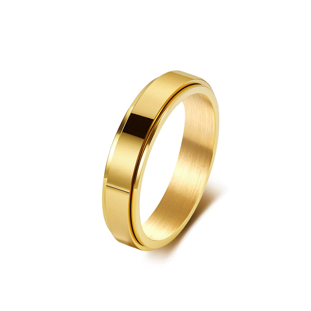 Smooth Surface Rotating Ring Stainless Steel Vacuum Gold Plating Laser