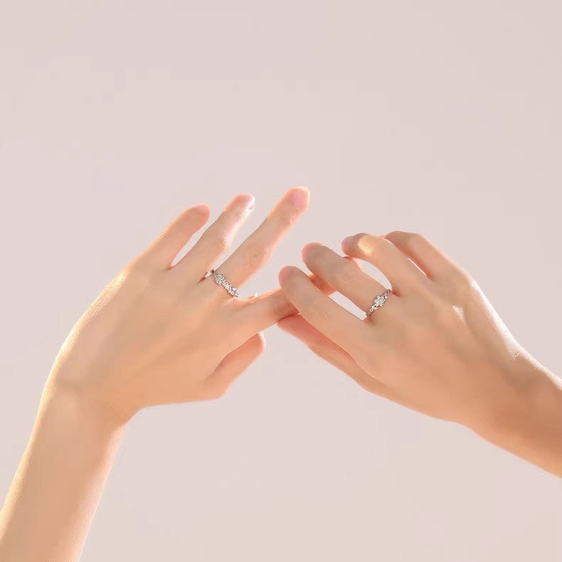 Planderful 925 Sterling Silver Lily And Jasmine Ring For Women Elegant Adjustable Opening Flower Design