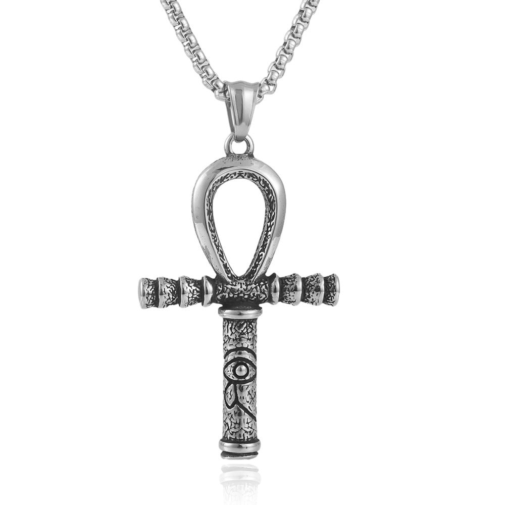 European And American Stainless Steel Cross Pendant Necklace
