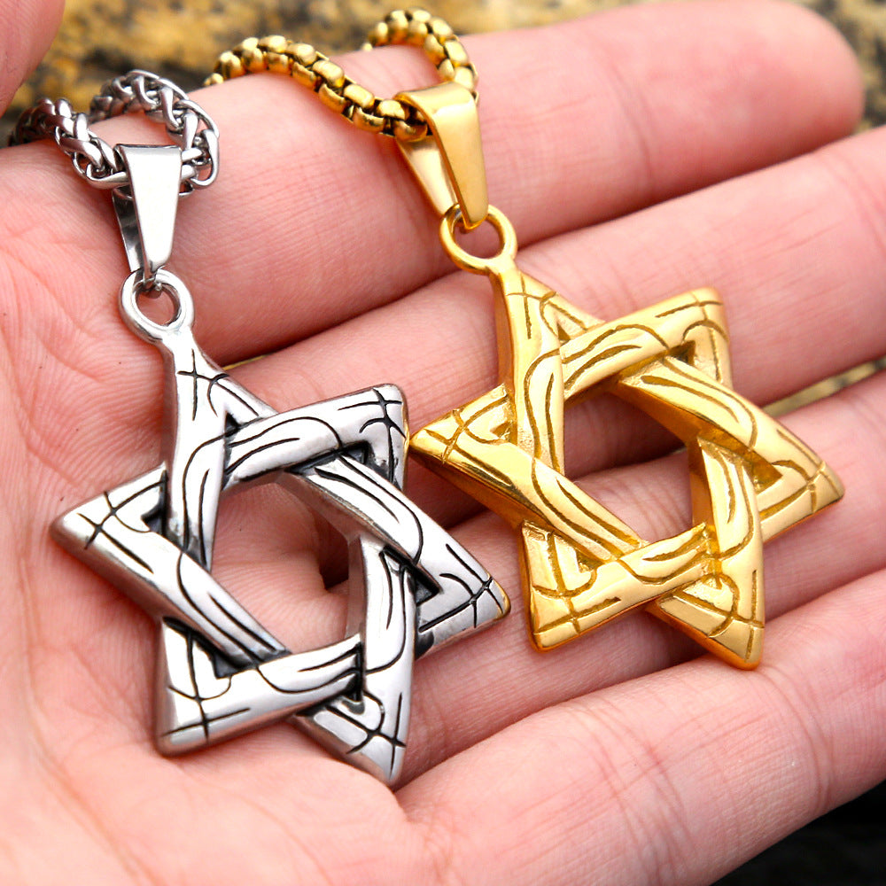 Cross-Border Amazon Hexagram Men's Pendant Jewelry Wholesale