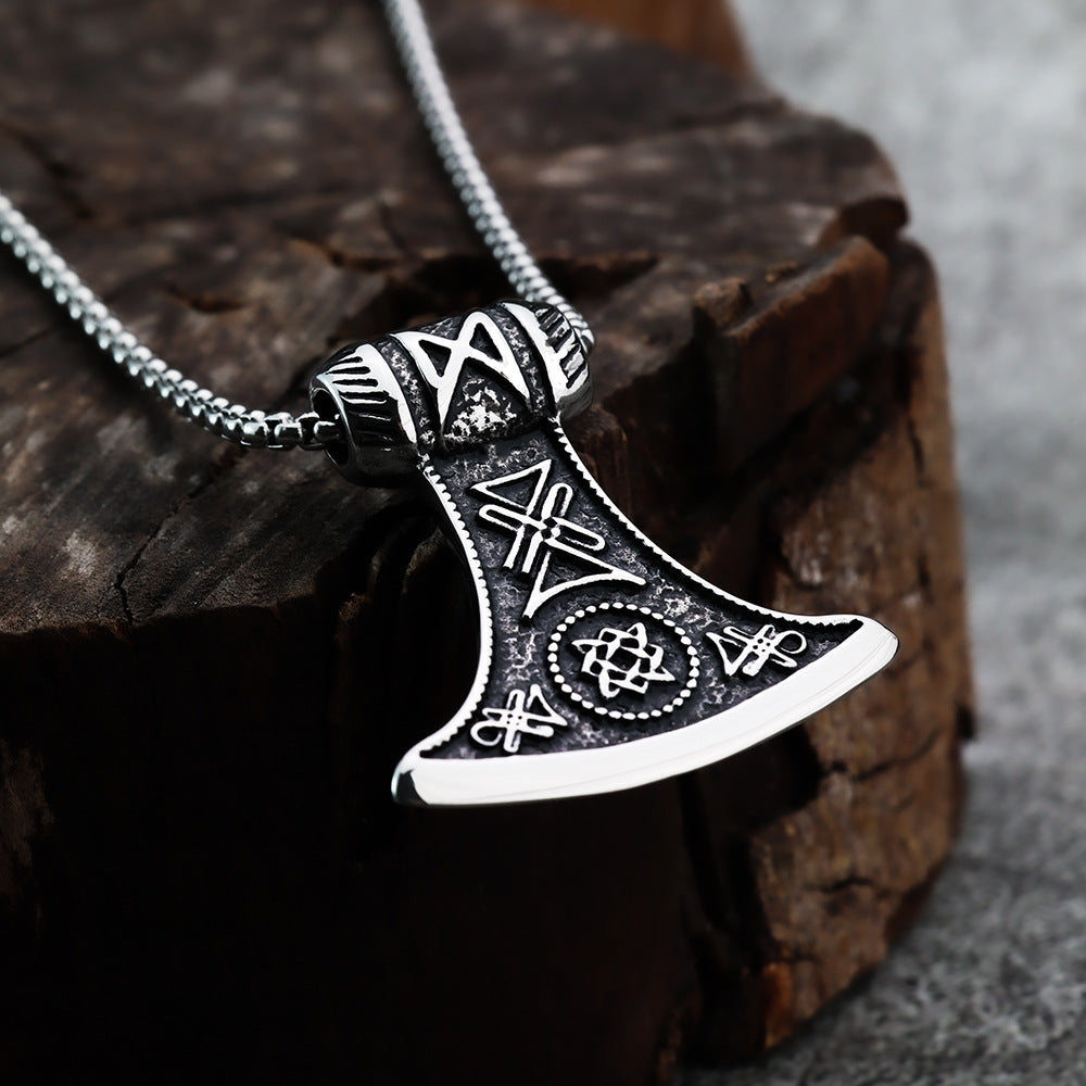 Foreign Trade Nordic Mythology Odin Axe Pendant Necklace