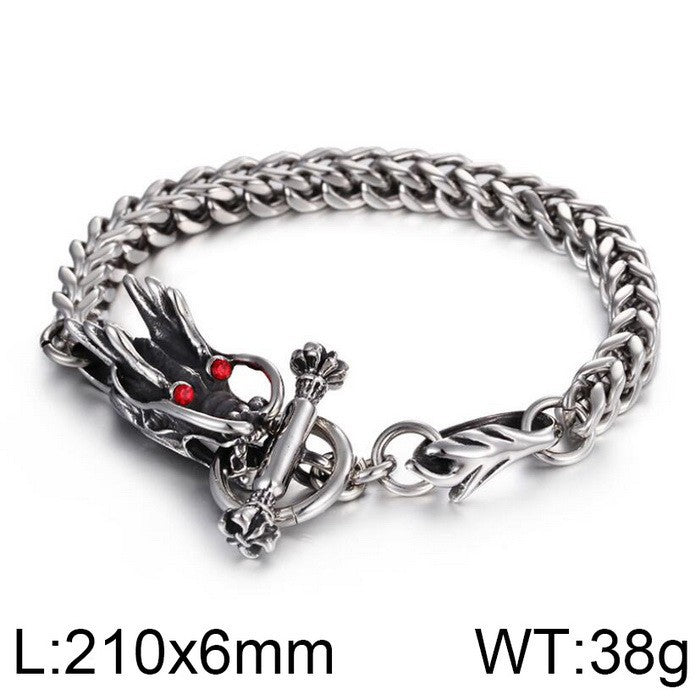 Stylish Retro Custom Titanium Steel Bracelet for Men, Trendy European-American Design in Durable Stainless Steel
