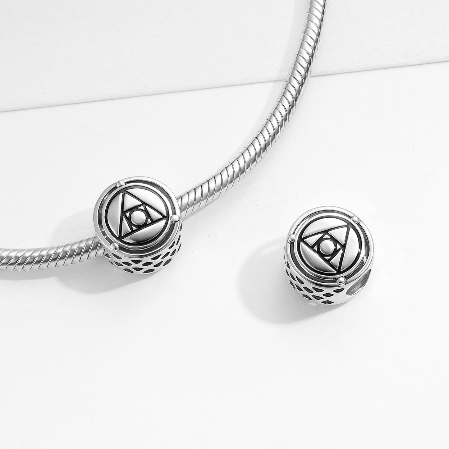 Planderful Jewelry Philosopher's Stone Sterling Silver Beaded Bracelet Pendant Charm