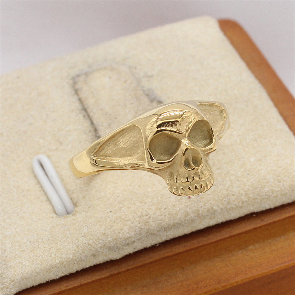 Planderful Jewelry Personalized Skull Ring For Men In Titanium Steel Retro European American Style