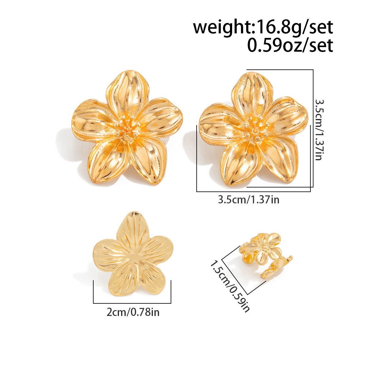 Planderful Vienna Verve Starfish Ear Clips Set For Boho Beach Vacation Lovers Lightweight Statement Jewelry