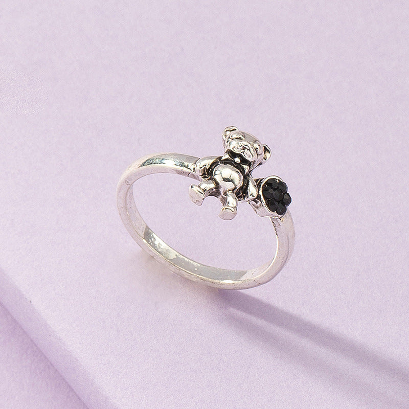 Trendy Summer Jewelry Collection: Retro Teddy Bear Ring & Instagram-Inspired Cross-Border Ring