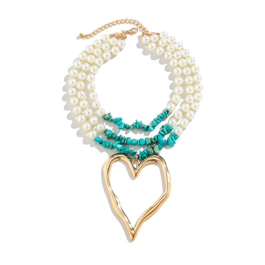 European-American Retro Love Turquoise Necklace - Vienna Verve Collection