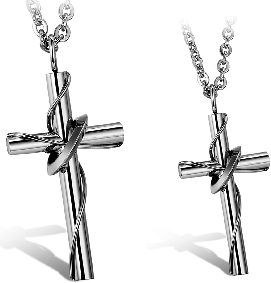 1. Planderful Unisex Cross Pendant Necklace in Stainless Steel Korean Inspired Everyday Genies Gift