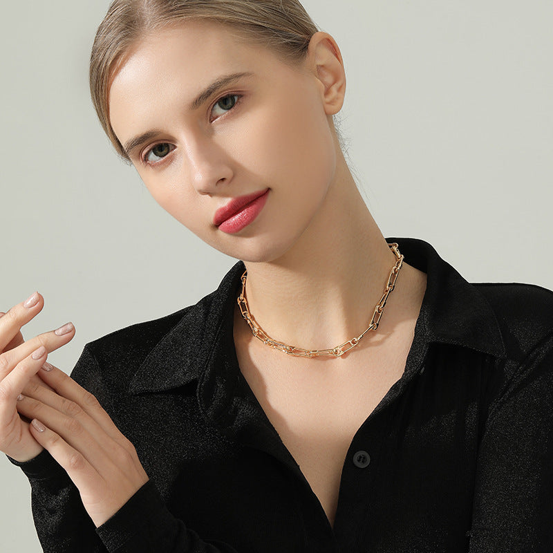 Handcrafted Minimalist Metal Paper Clip Necklace - Vienna Verve Collection