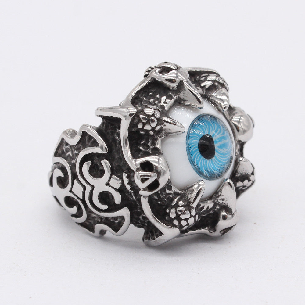 Devil's Eye Skull Titanium Steel Ring
