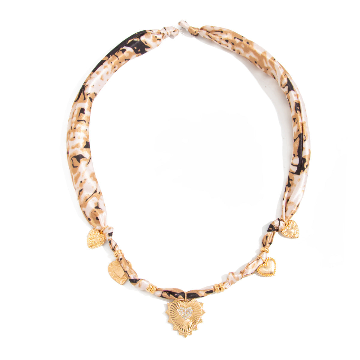 Scarf Heart Pendant Collarbone Necklace