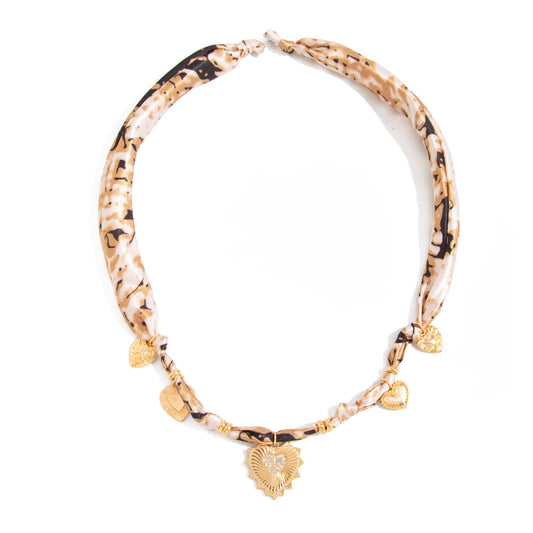 Scarf Heart Pendant Collarbone Necklace