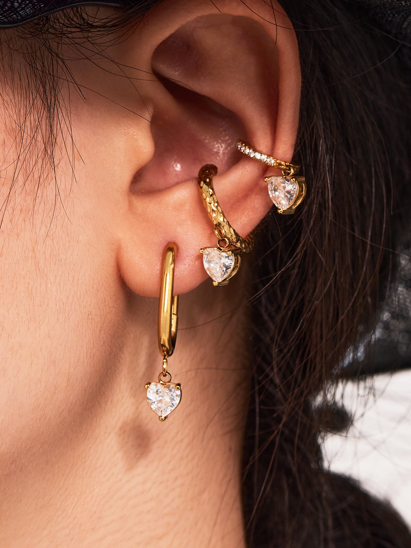 Planderful Zircon Earrings Exquisite Gold Plated For Women