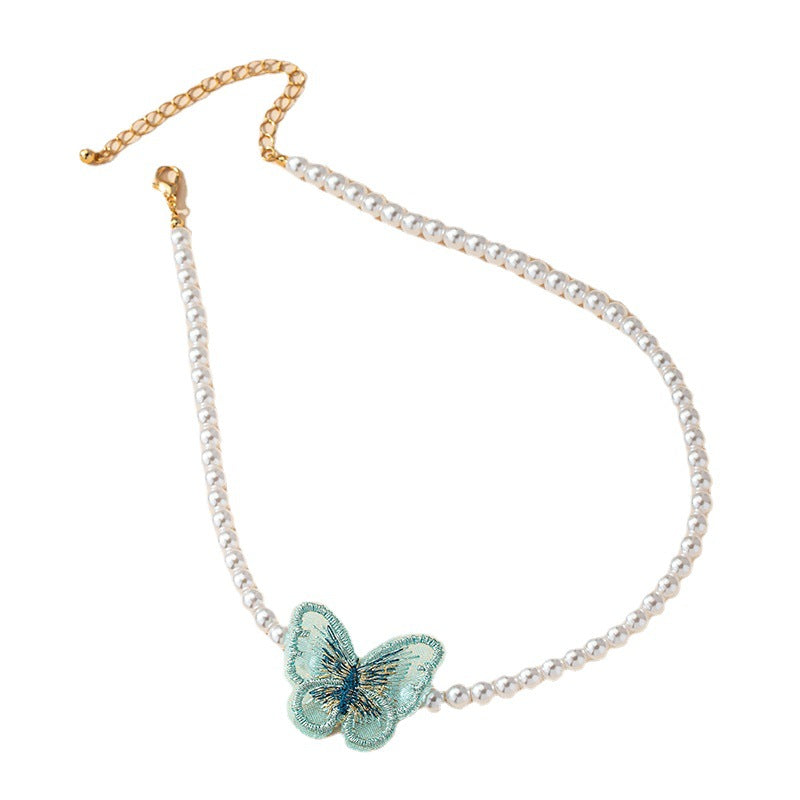Butterfly Embroidered Neckpiece with Niche Design