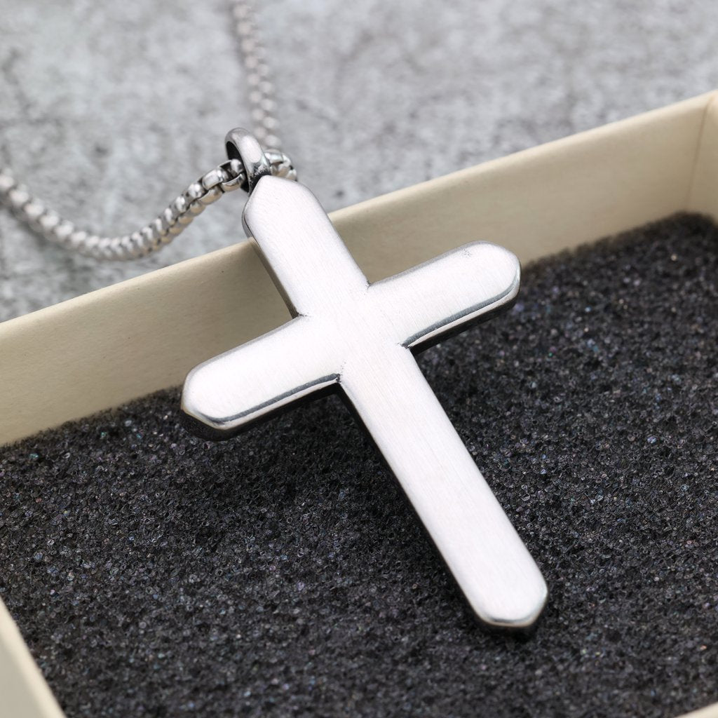 Vintage Cross Stainless Steel Pendant Necklace